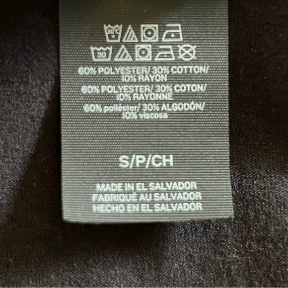 Hanes Triblend Short Sleeve V-Neck Top in Black-Size S - Picture 4 of 7